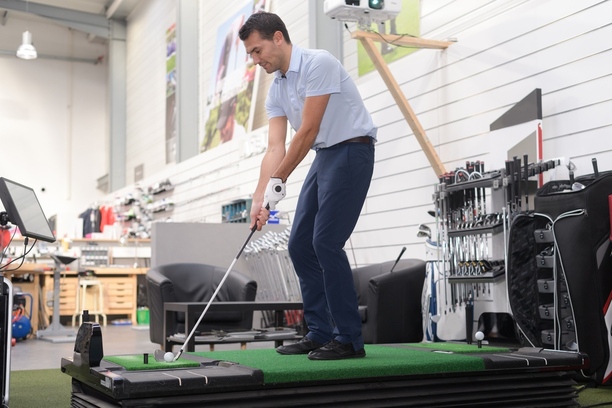 playing golf at the office